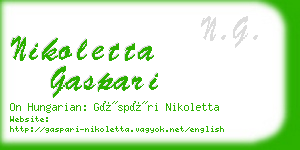 nikoletta gaspari business card